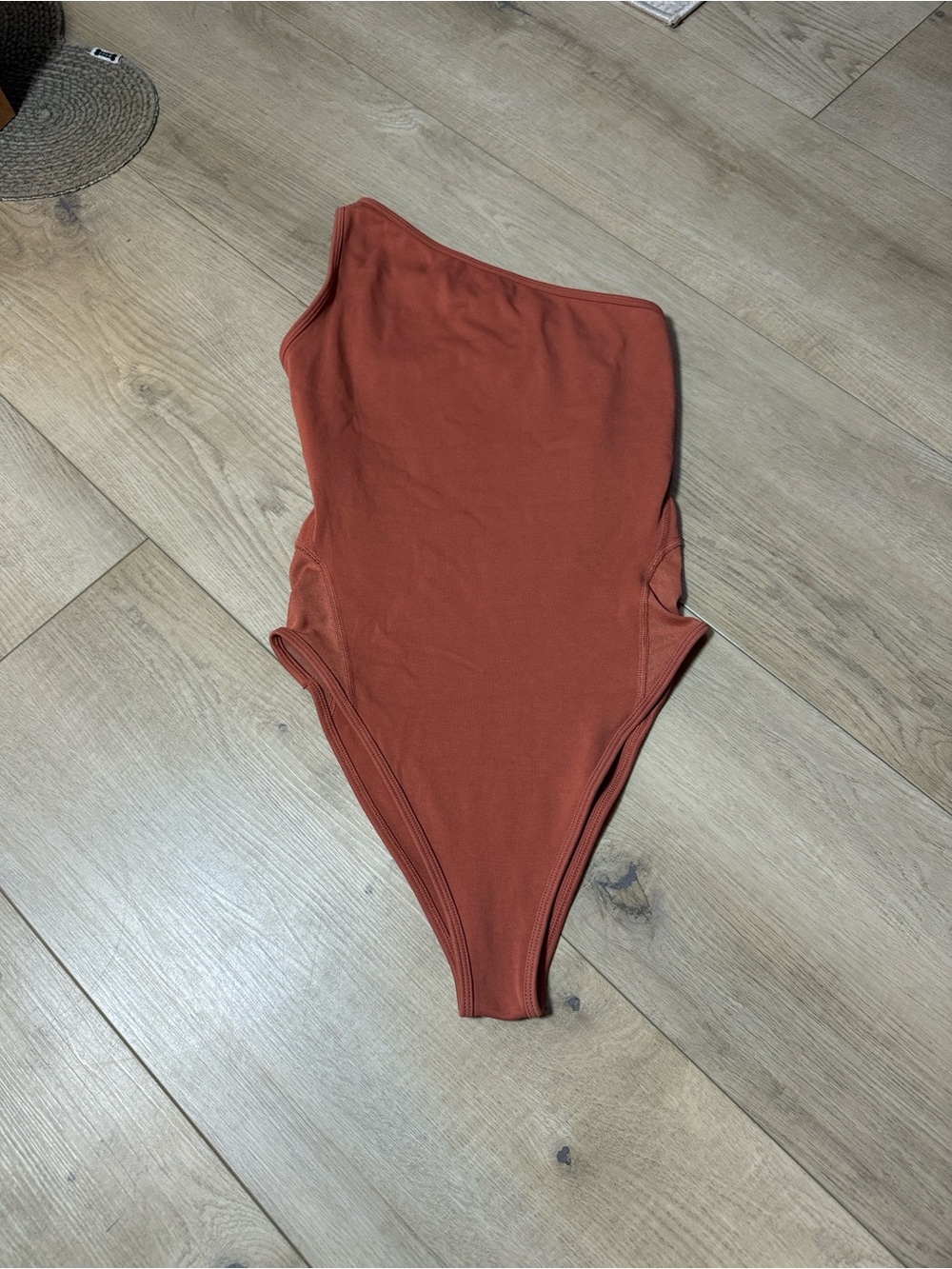 Nike Women's One-Shoulder Bodysuit in Rust Size Xsmall